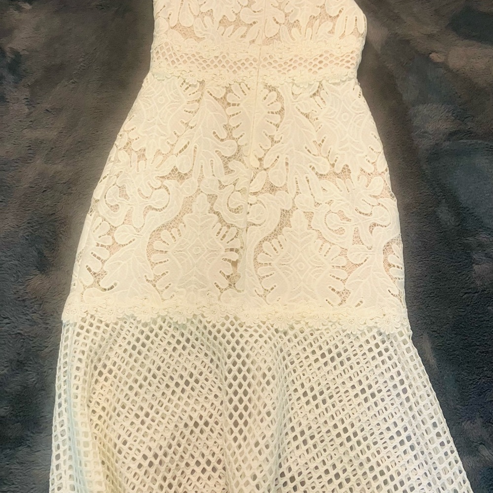 Black Label Strapless Ivory Lace Dress $30 NWT